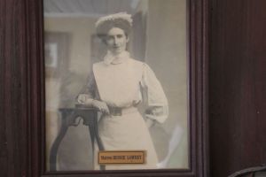 Framed photo of Matron Lowrey, possibly from her days as matron of Wallsend Hospital.  Quambi Museum, Stroud.  Photo: Courtesy Ed Tonks 2012