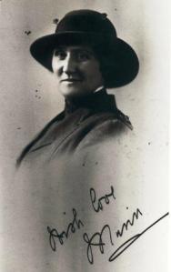 Photo of Minnie Cowan as a postcard with the greeting, "Irish love Minn"Photo:  courtesy Newcastle Museum