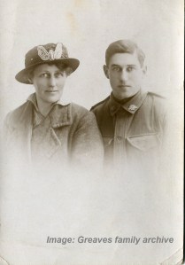 Susie Greaves and nephew Harry Campbell Greaves, c1915-1918, probably in the UK.  Image courtesy Greaves family archive.