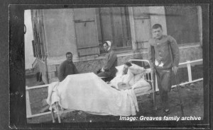 Patients at Australian Voluntary Hospital, c1914-1915. Image courtesy Greaves family archive.  Click on image to enlarge.